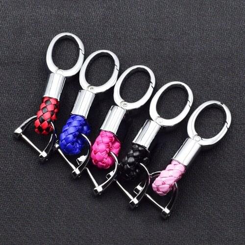 ATOBABI Zinc Alloy Car Keychain Woven Rope Car Key Rings Business Birthday Gift Trinket For BMW E39 Renault Clio 2 Volvo V70 Key