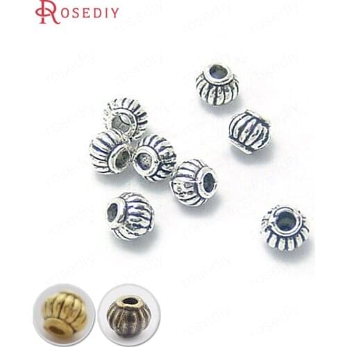 4344-2)100PCS 5x4MM Antique Style Zinc Alloy Pumpkin Spacer Beads Bracelet Beads Diy Jewelry Findings Accessories Wholesale