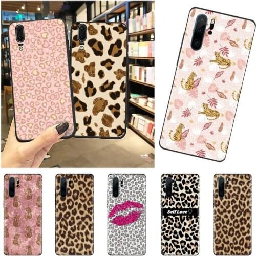 Leopard print sexy pink pattern Phone Case For Huawei P9 P10 P20 P30 Pro Lite smart Mate 10 Lite 20 Y5 Y6 Y7 2018 2019