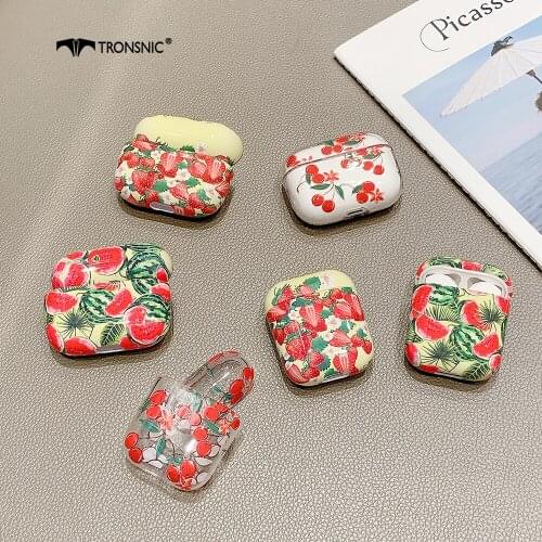 Strawberry Fruit Case for Apple Airpods Pro Case Hard Cover Watermelon Headphone Box for Airpod 1 2 Bluetooth Earphone Case Pink