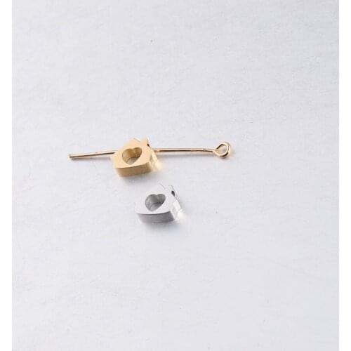 Fnixtar 20Pcs Heart House Beads Mirror Polish Stainless Steel Beads For DIY Making Pendant Necklace Bracelets Keychain Jewelry