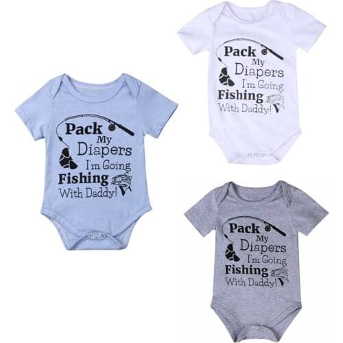 Cotton Newborn Baby Girls Boys Bodysuits Summer Clothes Short Sleeve Letter Printed Casual Little Baby Sunsuit Jumpsuit Outfits