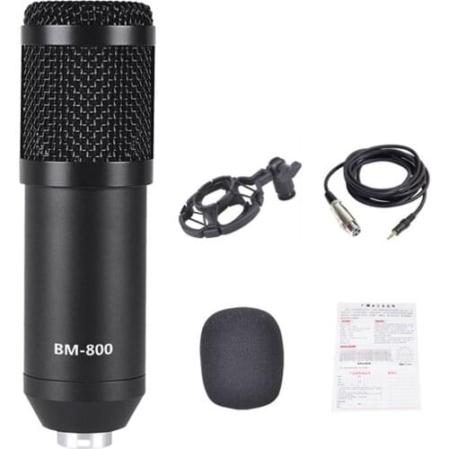 SOONHUA Cardioid Condenser Microphone Sound Recording Condenser Microphone with Mount Bracket for Braodcasting Field Recording