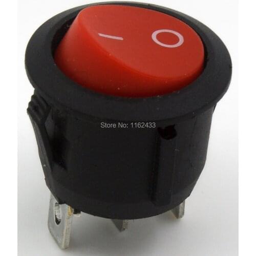 10pcs / lot KCD1-102-5 perforate diameter 20 mm 3 pin ON - ON round rocker switch KCD1-105