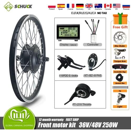 Electric Bike Conversion Kit Front Hub Motor Waterproof Kit 36V 48V 250W 16-29inch 700C EBike Brushless For Ebike Conversion Kit