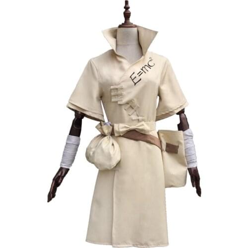 2019 Anime Dr. Stone Costume Senku Ishigami Cosplay Senku Adult White Male Full Set Custom Halloween Christmas Carnival Party