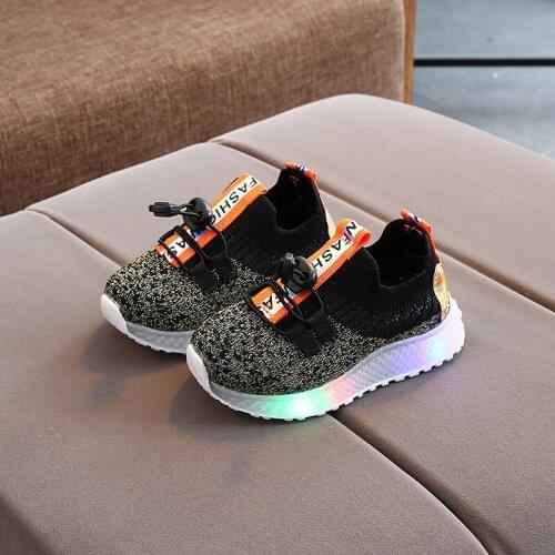 Children Luminous Shoes Boys Girls Sport Shoes Kids LED Casual Sneakers Breathable Mesh Baby Toddler Shoes With Light Siez 21-30