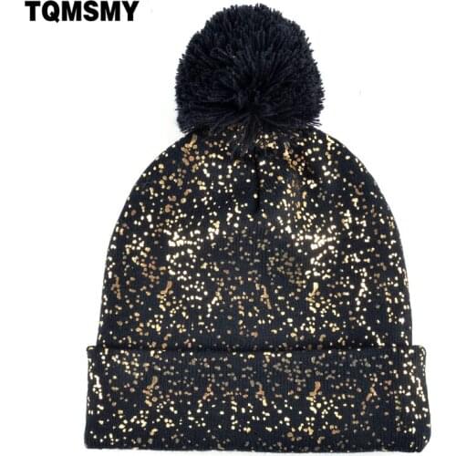 Fashion Knitted Wool Hats for Women Beanies girls winter sequins cap flashing Skullies womans Beanie Gorros Ladies Bonnet
