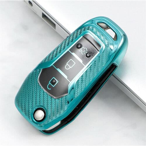 Soft Carbon Fiber TPU Car Key Case Shell Protector Cover Accessories For Ford F-150 F-250 F-350 Explorer Ranger KA + 2015-2019