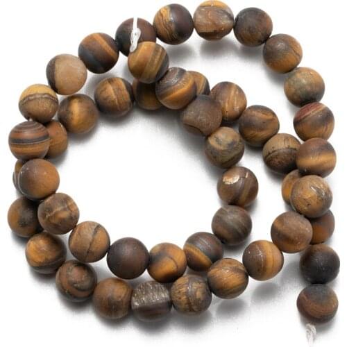 Wholesale Dull Polished Matte Yellow Tiger Eye Beads Natural Stone Loose Beads for Jewelry Making DIY Bracelet 4 6 8 10 12 14mm