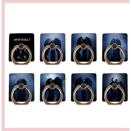 8pcs/lot Kpop Map Of The Soul 7 Phone Stand Finger Ring Rotation Holder Jimin Suga Jungkook V Jhope Jin RM Mobile Ring Bracket
