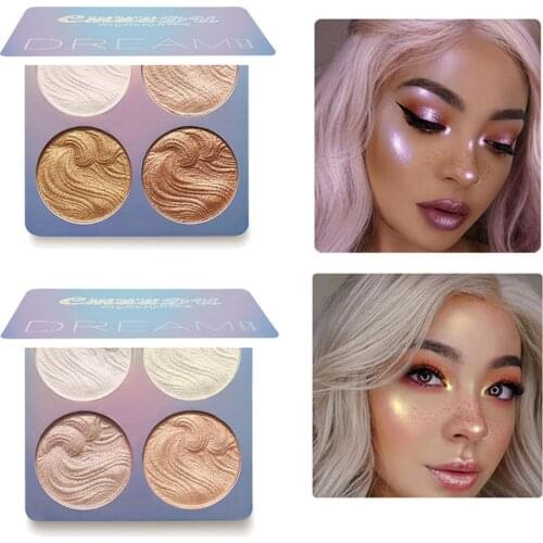 Professional Makeup Face Highlighter Powder 1pc 4 Colors Bronzer Highlighter Powder Palette J08#40