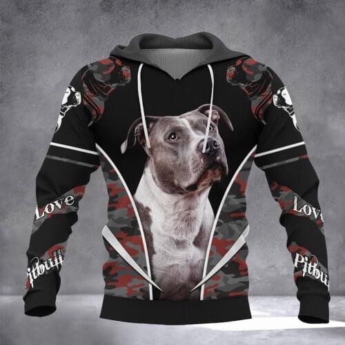 Drop shipping Love Pitbull Dog 3D All Over Printed Mens autumn Hoodie Unisex Casual Pullover Streetwear Jacket Tracksuits DK261