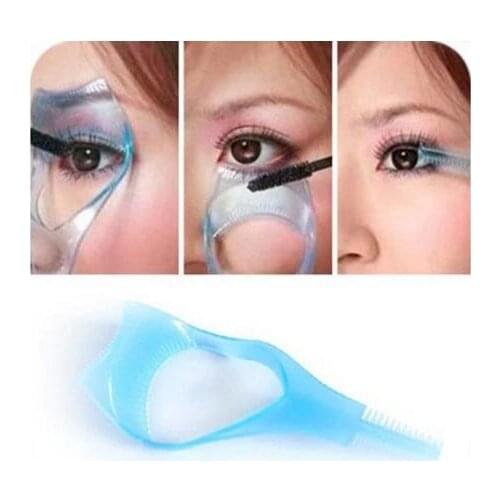 DIY Three in one eyelash cards comb eye lash curler brush Mascara Guard Applicator eyeliner aid baffle as Makeup Cosmetic Tools