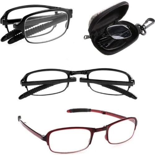 Unisex Foldable Reading Glasses Man Woman Folded Hanging Eyeglass +1 +1.5 +2 +2.5 +3 +3.5 +4.0