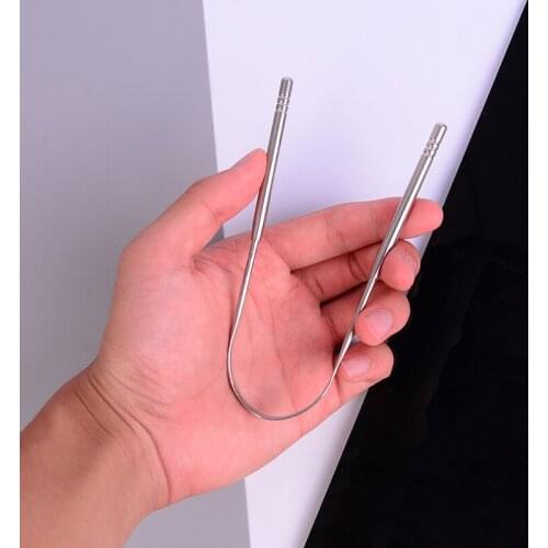 Stainless Steel Tongue Scraper Cleaner Fresh Breath Cleaning Coated Tongue Toothbrush Dental Oral Hygiene Care Tools