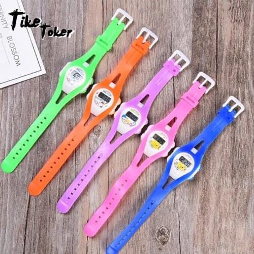 TIke Toker,NEW Boy Girl Student Sport Time Clock Electronic Digital Wrist Watch Childrens Silicon Wristwatch Relogio Feminino