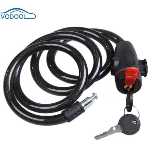 12mm Universal Anti-Theft Steel Coil Cable Motorcycle Lock Durable Bicycle Lock with Key Motorcycle Accessories