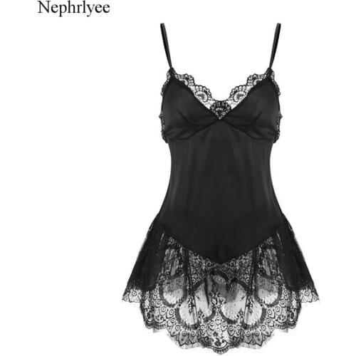 2021 New Sexy Lingerie Femme Lace Nightgowns Sleeping Dress With Thongs Thin Sleepwear Homewear Sexy Intimates Underwear SLP354