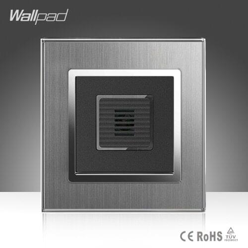Sound Light Sensor Switch Wallpad Hotel 110-220V Silver Satin Metal EU UK Voice Sound Light Sensor Corridor Stairs Wall Switch