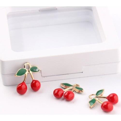 10pcs Three-dimensional fruit cherry Charms Pendants for Decoration Bracelets Necklace Earring KeyChain Jewelry Making