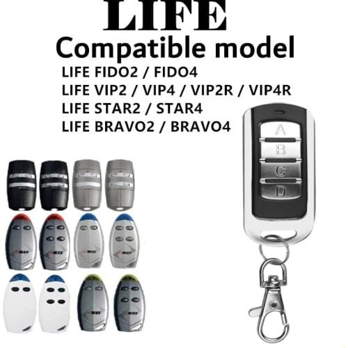 100% For LIFE FIDO2 FIDO4 Garage Door Remote Control Wireless Transmitter 433mhz Fixed Rolling Code