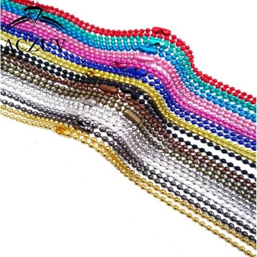 120Pcs 1.5mm 40cm to 80cm Metal Bead Ball Chain Necklaces Findings for Jewelry Pednant Making Accessories