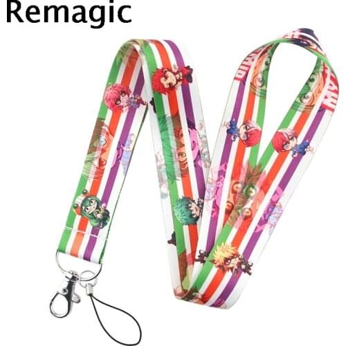 20pcs My Hero Academia Neck Strap Lanyards ID badge card holder keychain Mobile Phone Strap Gift Ribbon webbing necklace Keys