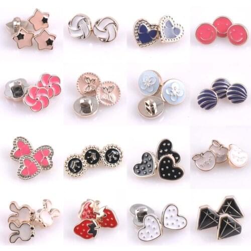 30pcs 16 kinds Acrylic buttons bright Golden-plated garment accessories DIY Sewing Supplies 10~14mm CP1268