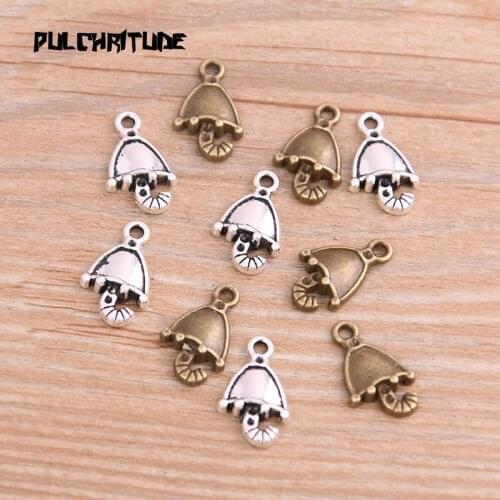30PCS 11*17mm New Product Two Color Small Umbrella Charms Pendant Jewelry Metal Alloy Jewelry Marking
