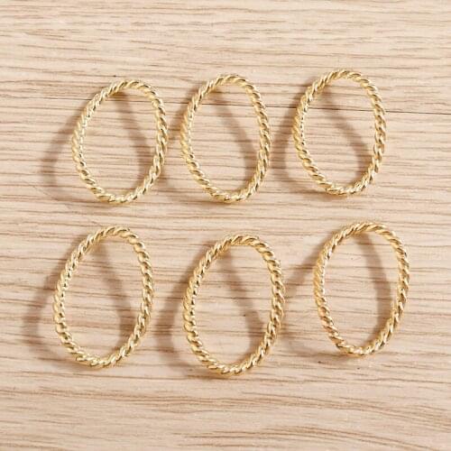 30pcs 15*23mm Gold Color Twist Rope Charms Pendants DIY Jewelry Findings Making Decoration for Bracelet Necklaces Handmade Craft