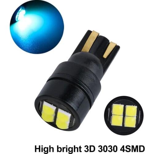 50Pcs High Bright Ice Blue T10 3030 4SMD LED Wedge Car Bulbs 194 168 2825 Clearance Lamps Reading License Plate Lights 12V