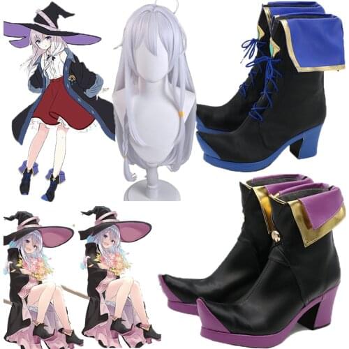 Anime Comic Wandering Witch The Journey of Elaina Elaina Celesteria shoes Boots Cosplay Costume white wigs Halloween Props NEW
