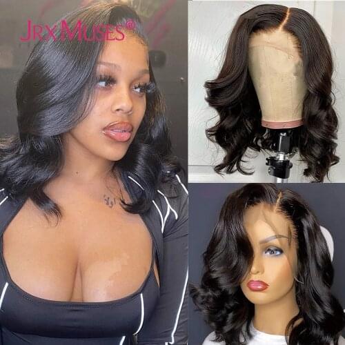 JRX MUSES Brazilian T Shaped Lace Human Hair Wigs Body Wave Remy Hair Wigs For Women
