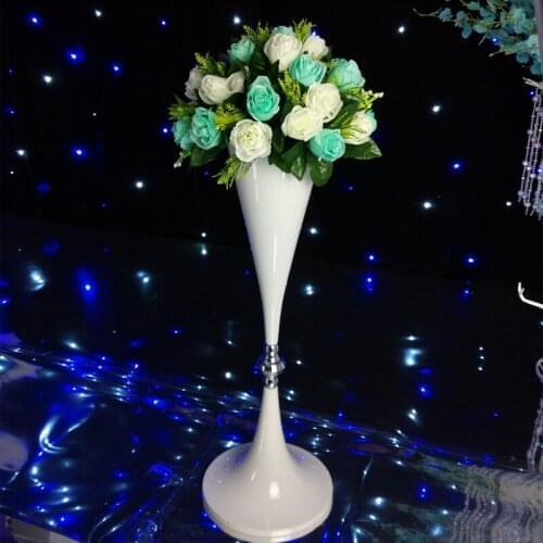 Home Floor flower metal vase new style 69cm /27.1" White wedding flower vase wedding table stand 10 pcs/lot