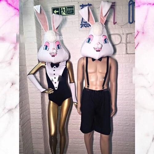 Big rabbit headdress theme show costumes Cute Bar nightclub stage prop halloween christmas party cosplay costume