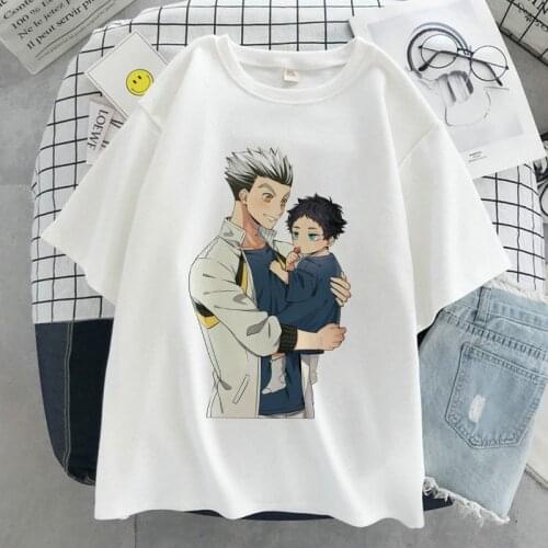 Haikyuu!! Fun Graphic Print T-shirt Women Harajuku Aesthetic White Tops Casual Tshirt 2021 New Summer Fashion Y2k Female T Shirt