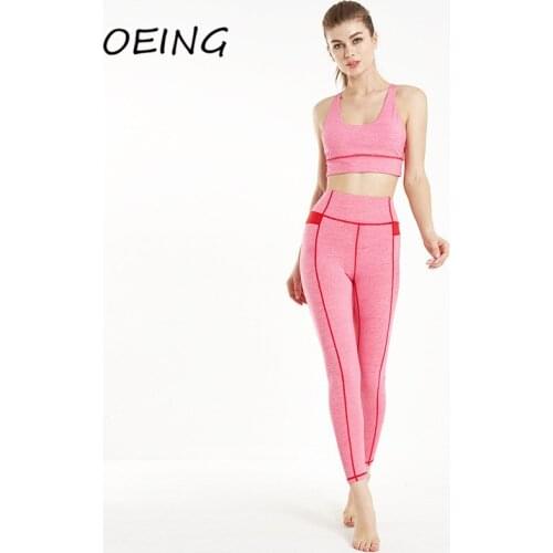 Workout Yoga Two Piece Sets Seamless Leggings and Sport Bras Fitness Stretchy Jogging Suits