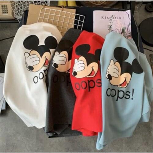 Cartoon Mickey Print Summer New Clothes Loose And Thin Fashion Short-Sleeved T-Shirt Womens Round Neck Top