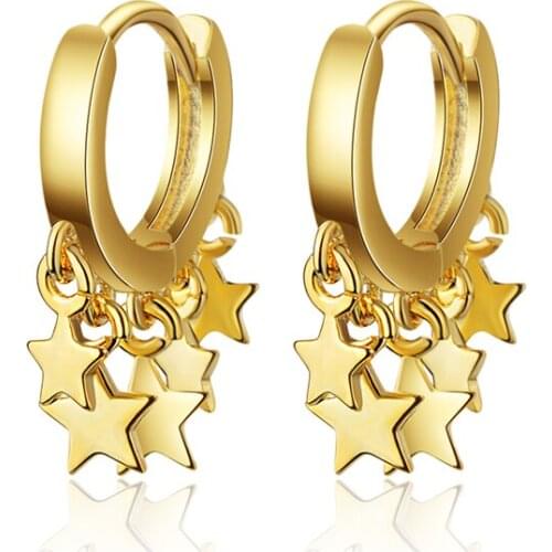 Fashion Simple Star Earrings for Women Elegant Gold Silver Color Star Charm Tassel Earring Jewelry Oorbellen Pendientes Mujer