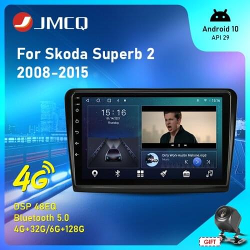 JMCQ 4+32G Android 10 For Skoda Superb 2 B6 2008-2015 Car Radio Multimedia Video Player Stereo Navigation GPS 2 Din Auto audio