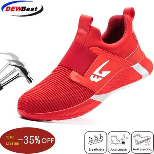 Mens anti-puncture sneakers, indestructible safety boots, mens steel-toed shoes, breathable work boots, safety shoes