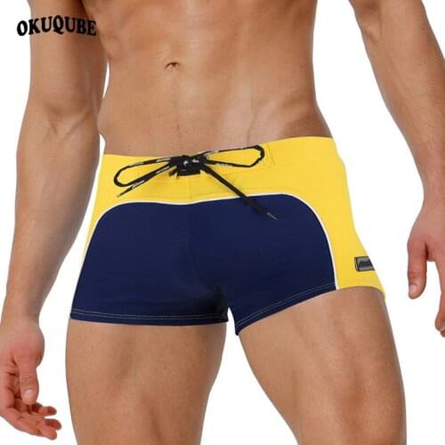 Men Swimsuit Drawstring Swimwear Man Quick-dry Breathable Beachwear Swimming Suits Blue Red Yellow White Swim Briefs Size S-XL
