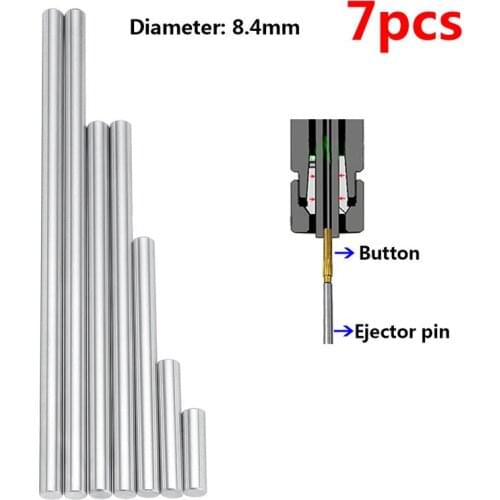 7pcs 8.4mm Ejector Pins Set Pushing Rifling Buttons High Hardness Full Specifications Machine Chucking Reamer Tools Accessories