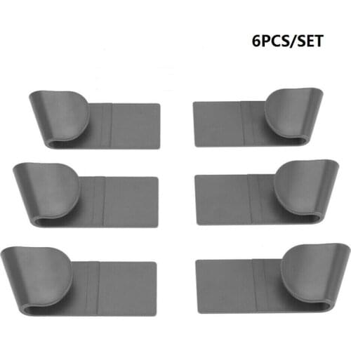 6pcs/Set Pot Lid Holder Wall-Mounted Hanging Holder for Pan Pot Cover Rack Kitchen Organizer Plastic Home Kitchen Storage Rack