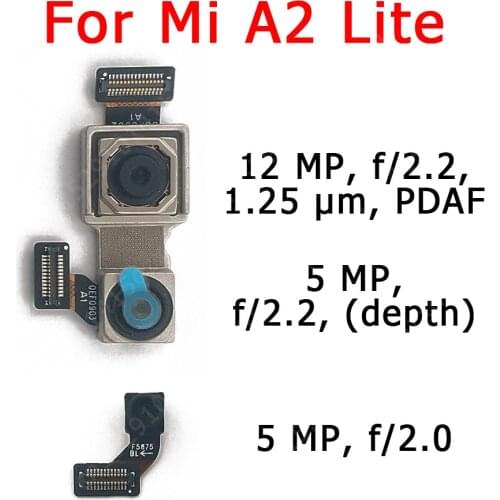 Original Front Rear Back Camera For Xiaomi Mi A2 Lite Redmi 6 Pro Main Facing Camera Module Flex Cable Replacement Spare Parts