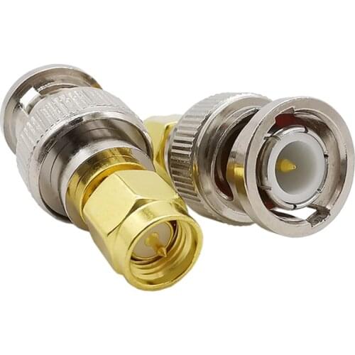 RF Coaxial Coax Adapter SMA Male to BNC Male Plug Socket Straight Converter Connector for Ham Radio Baofeng Radio Walkie Talkie