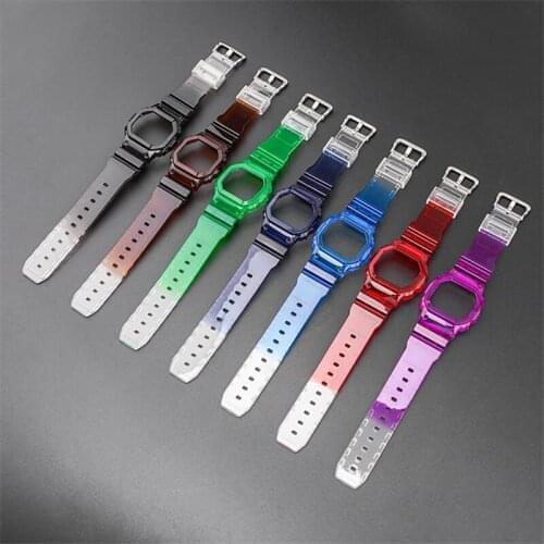 For Casio Watch Strap Case Resin Bracelet Replacement G-Shock DW-5600/5000 GW-M5610 G-5600 GLX-5600 Refit Wrist Band Accessories