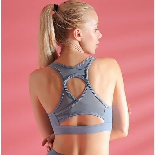 Sexy Mesh Breathable Yoga Bras Padded Quick Dry Tops Women Fitness Shockproof Sports Bra Workout Running Sportswear Elastic