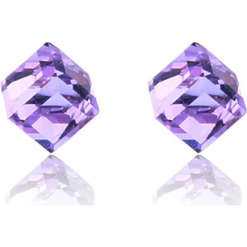 1 Pair Color Cube Clip Earrings For Man Zircon Ear Piercing Jewelry Women Boy Gift